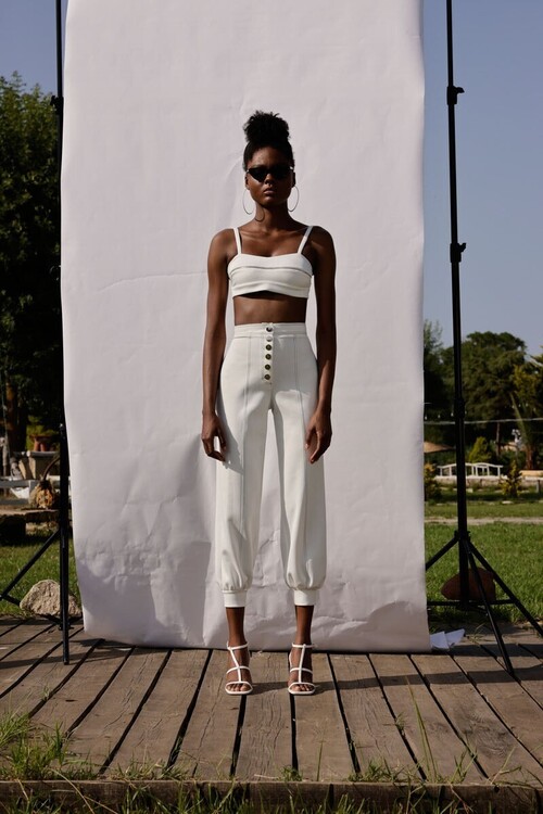 Cozy Twilight Beyaz Crop Top