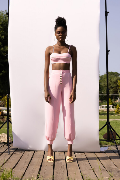 Cozy Twilight Pembe Crop Top