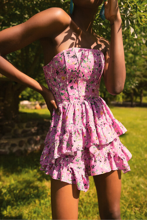 Mamba Ruffle Pink Dress